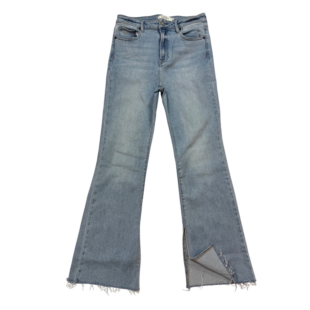 Hidden Jeans Womens 29‎ Light Wash Excellent Side Slit Frayed Hem High Rise